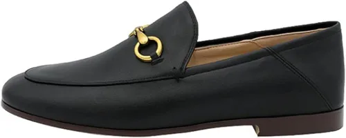 Vista 2 de Divanne Mocasines para mujer, mocasines planos de cadena dorada, mocasines de piel sin cordones