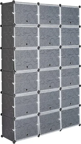 Vista 5 de Organizador de zapatos portátil de 12 niveles para 72 pares, organizador de zapatos, gabinete de almacenamiento de zapatos expandible de pie