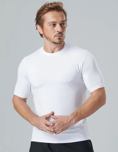 Vista 2 de Paquete de 5 camisetas de manga corta, con cuello redondo y de secado rápido para hombre, camisetas deportivas para correr, entrenar o ir al gimnasio