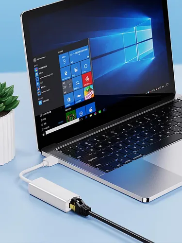 Vista 4 de Adaptador USB C a Ethernet, puerto LAN tipo C a RJ45, portátil de aluminio, Internet con cable de 100 Mbps, Plug & Play para MacBook Pad Pro/Air