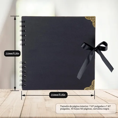 Vista 2 de LOYAL BOOK Álbum de recortes (8 x 8 pulgadas) Álbum de recortes 60 páginas, ideal para tus álbumes de recortes, álbumes de fotos familiares de boda