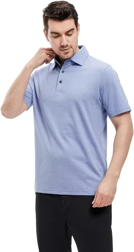Vista 2 de VEBOON Men's Polo Shirts Long and Short Sleeve Cotton Blend Heather Moisture Wicking Casual Collared Shirts