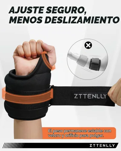 Vista 4 de Juego de pesas de muñeca de 2 - Tamaño ajustable - 1 libra*2/2 libras*2/3 libras*2 con asas de pulgar para mujeres y hombres - Adecuado