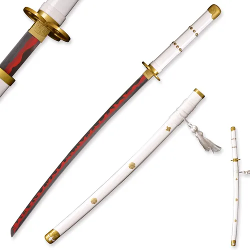 Vista 15 de 41 inches & 51inchs Zoro Katana Real Metal Anime Cosplay Sword, Stainless Steel,Yama Enma/Trafalgar Law/Luffy Kitetsu/shusui/wado ichimonji