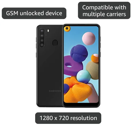Vista 3 de Samsung Galaxy A21 GSM - Teléfono celular Android desbloqueado, versión estadounidense, almacenamiento de 32 GB, batería de larga duración, pantalla