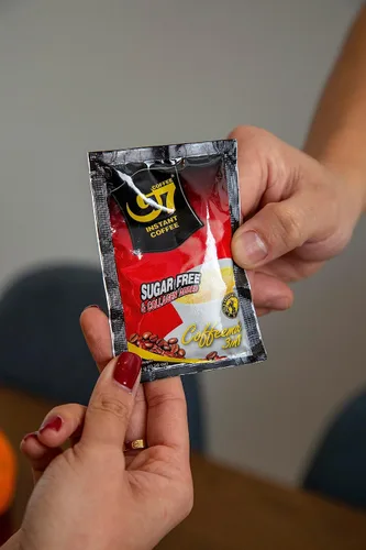 Vista 3 de Café instantáneo con colágeno G7 3 en 1 para cabello, piel y uñas, con colágeno añadido, crema no láctea y bajo en azúcar, bajo en cafeína, café