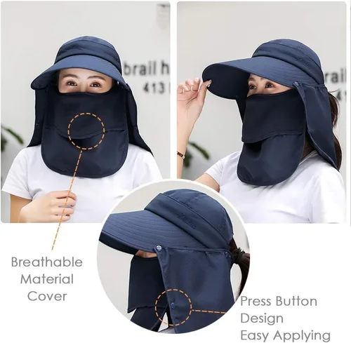 Vista 4 de Sombrero de ala ancha – Multifuncional UPF 50 protección cubo pesca sombrero sombrero gorra