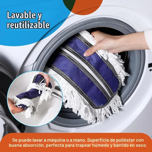 Vista 4 de CLEANHOME Almohadillas comerciales de microfibra de 36 pulgadas, color azul