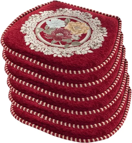 Vista 11 de EORNOW Juego de cojines para silla de comedor con lazos, juego de 1/2/4, almohadillas antideslizantes para silla de comedor con funda extraíble