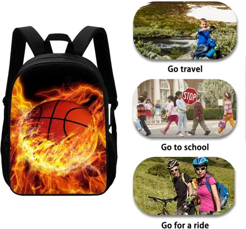 Vista 68 de HUGS IDEA Los animales frescos 3D niños escuela libro bolsa niños impresión mochilas, Baloncesto, Moderno