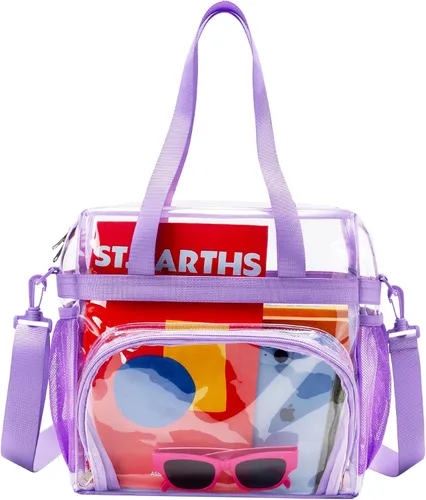 Vista 9 de Lyingflat Clear Bag for Stadium Events Clear Tote Bag with Removable Strap Transparent Bag for Sporting Concert Work