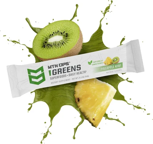 Vista 4 de MTN OPS Super Greens Daily Superfood Blend naturalmente endulzado con fruta de monje apoyo inmune y digestivo Verdes ricos en clorofila, polvo