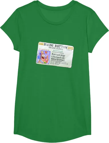 Vista 45 de SpongeBob SquarePants Camiseta con logotipo de Patrick Star Driver License King, Negro