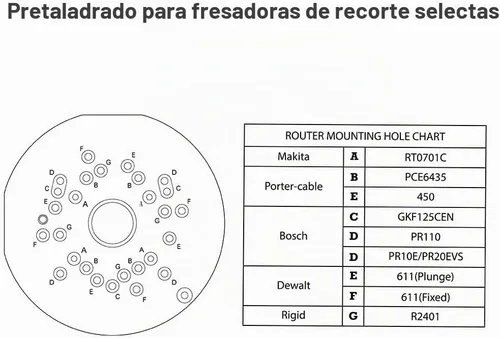 Vista 6 de Mesa de enrutador plegable con soporte ajustable
