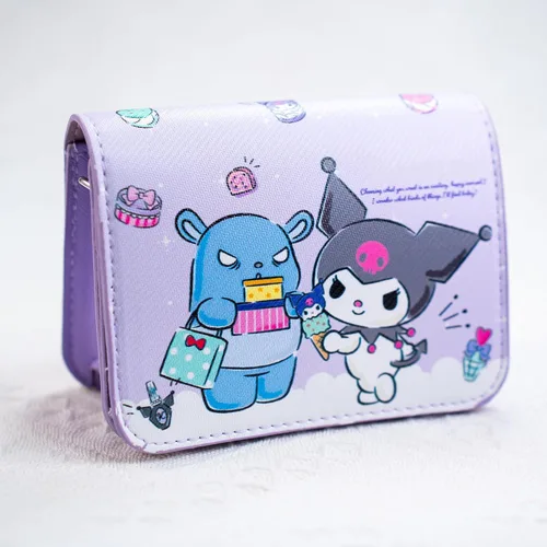 Vista 5 de Eiodlulu Bolso cruzado de gatito de dibujos animados Kawaii Cat Phone Monedero para perro Monedero para Niñas Niños Mujeres, Púrpura, dibujos