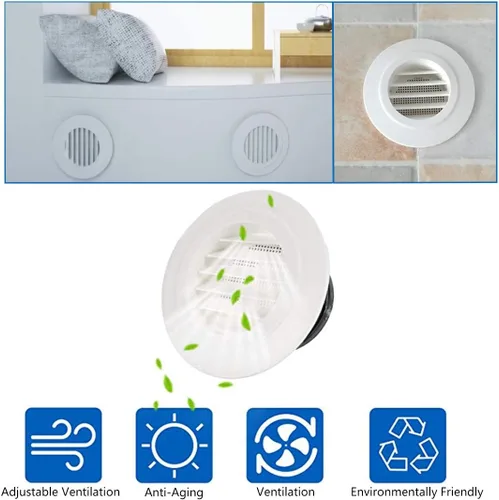 Vista 6 de SDTC Tech Cubierta de rejilla de rejilla de ventilación de aire redonda de 3 pulgadas con malla de pantalla incorporada, ventilación de escape
