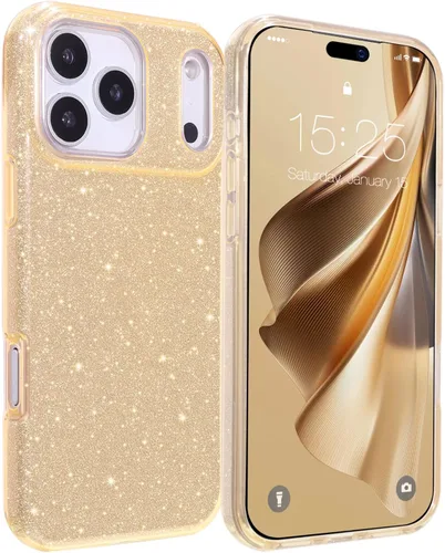 Vista 10 de MILPROX Funda compatible con iPhone 13 (2021), carcasa de gel de goma brillante con purpurina de 3 capas a prueba de golpes para iPhone 13 de 6.1