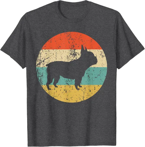 Vista 39 de Camiseta de perro retro de Bulldog Francés Negro