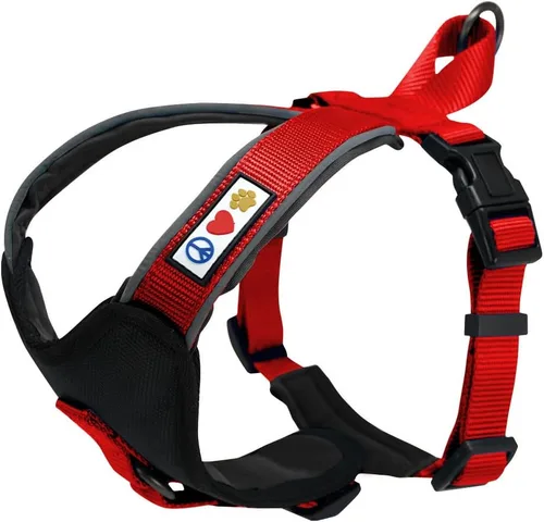 Vista 29 de Arnés para perro Pawtitas para entrenamiento de suave, ajustable, reflectante, acolchado para cachorros, Azul