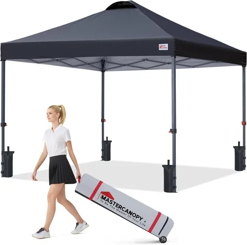 Vista 19 de MASTERCANOPY Tienda de campaña desplegable duradera de 8 x 8 con bolsa Blanco