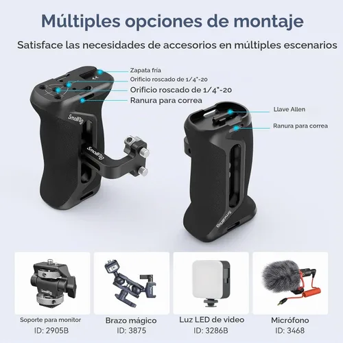 Vista 5 de Mango lateral de aluminio SmallRig con tornillos de 1/4"-20