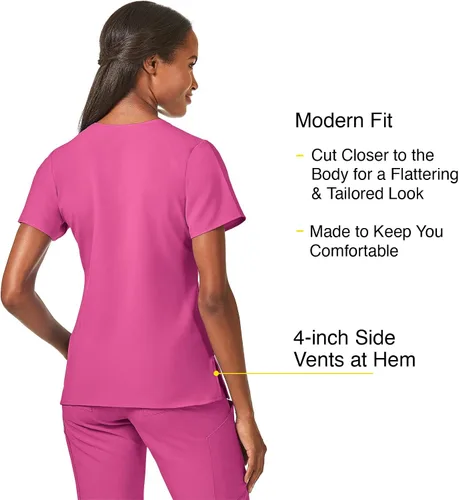 Vista 4 de WonderWink Women's Stylized V-Neck Top