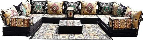 Vista 20 de arabicsofa Sofá de suelo en forma de L de 4 pulgadas de grosor, asiento, almohada de suelo, juego de sofá seccional, muebles de patio, majlis árabe