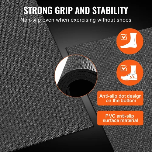Vista 3 de VEVOR Large Exercise Mat, 12'x6'/10'x6'/9'x6'/8'x6'/8'x5'/7'x5'/6'x4' (7mm) Extra Thick, Non Slip High Density Premium Workout Mat, Exercise Yoga