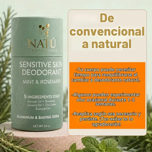 Vista 5 de Desodorante sin aluminio para mujer, barra natural de romero y menta