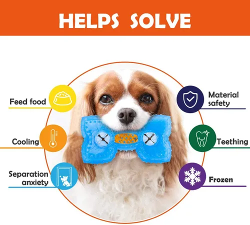 Vista 5 de Pet Products Arctic Freeze Fetch - Mordedor refrigerante de alimentos congelable, juguete masticable con golosinas