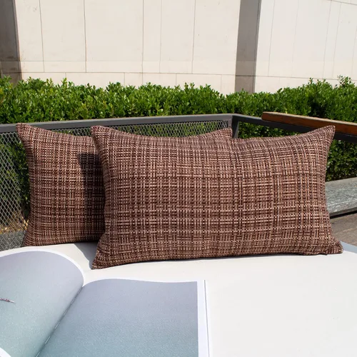 Vista 61 de Kevin Textile - Juego de 2 fundas de almohada decorativas para exteriores, impermeables, para jardín, patio, tienda de campaña, sofá, de 16 x 16