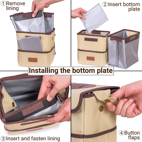 Vista 8 de Creathing - Bote de basura para coche, impermeable, con tapa, consola o asiento