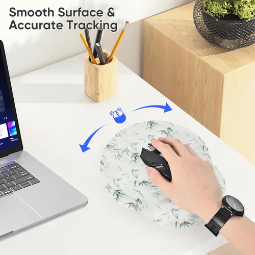 Vista 4 de RICHEN - Tapete ergonómico para mouse con soporte de muñeca, base de goma antideslizante para computadora, portátil y Mac, reposabrazos ligero