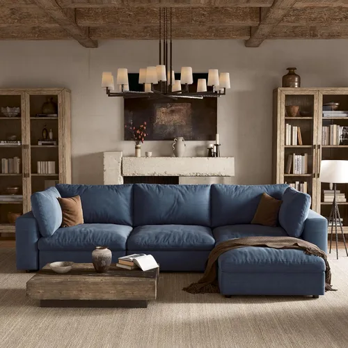 Vista 10 de Sofá modular Cloud de 110 pulgadas con funda lavable, sofá modular de asiento profundo para sala de estar, sofá modular de gran tamaño con almohada