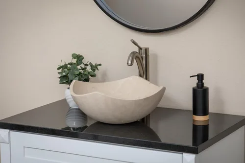 Vista 2 de Eden Bath EB_S027BT-H - Fregadero de recipiente con bordes arqueados, color beige