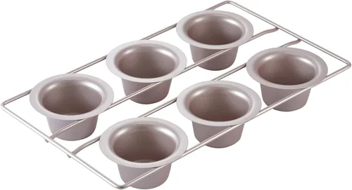 Vista 12 de CHEFMADE Molde para Brownie y Muffin, Molde de 6 Cavidades Antiadherente para Tartas y Cupcakes, para Hornear en Horno (Oro Champán)