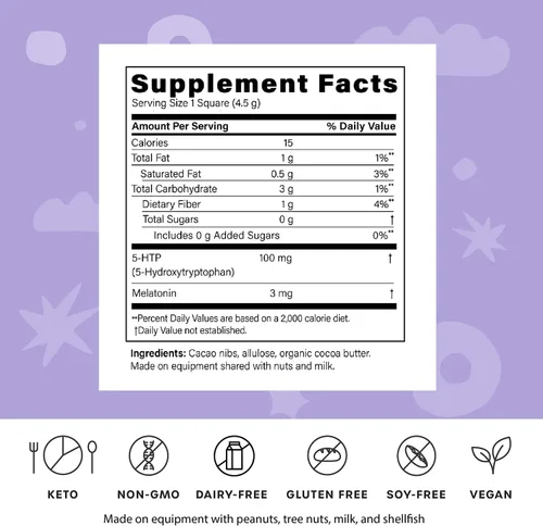 Vista 6 de Fx Chocolate Dream - Suplemento de chocolate para apoyar la respuesta al estrés, la relajación + la calma, cacao oscuro con melatonina + 5-HTP