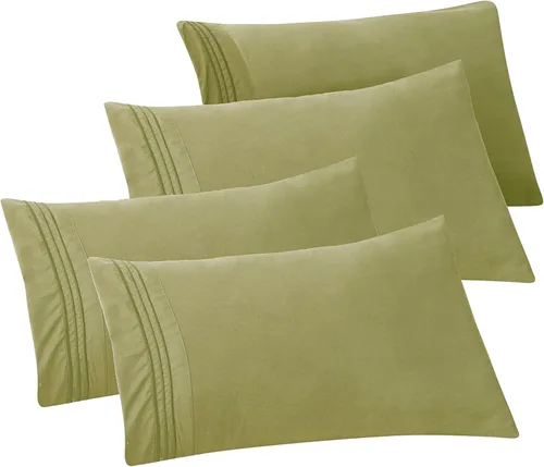 Vista 55 de Elegant Comfort Fundas de almohada sólidas de microfibra de alta calidad hotelera, tejido suave, resistente a las arrugas y a las manchas, fácil