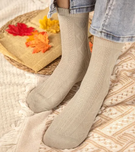 Vista 5 de Justay 6 pares de calcetines de punto suave para mujer, calcetines cómodos de algodón para mujer, regalos