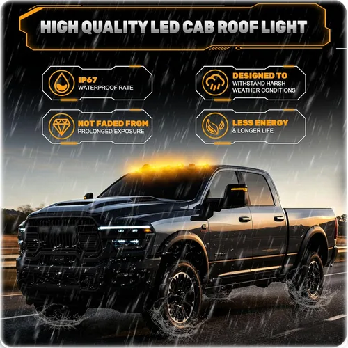 Vista 7 de POPMOTORZ Luces LED de marcador de techo de cabina, 5 piezas de luces de liquidación para Dodge Ram 2003-2018 1500 2500 3500 Pickup Trucks LED Cab