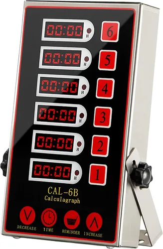 Vista 7 de Temporizador de cocina digital comercial de 4 canales, temporizador de cálculo de acero inoxidable con alarma fuerte para restaurante, recordatorio