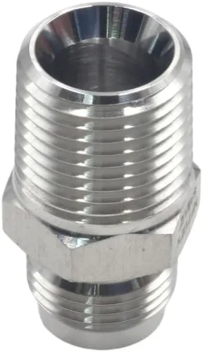Vista 5 de HFS (R) 1/2 "NPT macho a 1/2" SAE Macho Flare Tubing Adapter Manguera Conector Accesorios de tubería de acero inoxidable 304