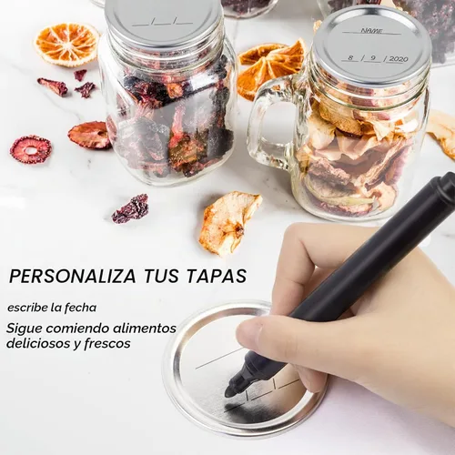 Vista 4 de Paquete de 200 tapas para conservas de boca regular, 2.76 pulgadas, tapas de repuesto para tarros Ball & Kerr, cierres de metal de tipo dividido