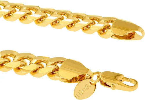Vista 3 de LIFETIME JEWELRY Collar de cadena de eslabones cubanos Miami Curb de 0.354in, chapado en oro de 24 quilates, Chapado en oro, No es una piedra