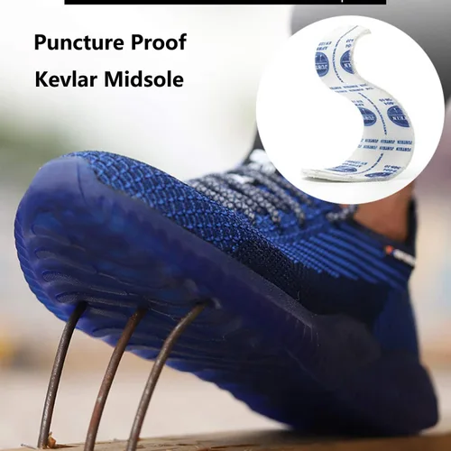 Vista 4 de SUADEX Zapatos de trabajo indestructibles con punta de acero para hombres y mujeres, ligeros, a prueba de pinchazos, transpirables, zapatos