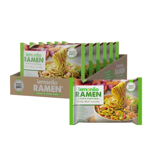 Vista 8 de Lemonilo Ramen - Fideos horneados al horno de ramen instantáneos saludables con espinacas y puerro, hechos con ingredientes totalmente naturales