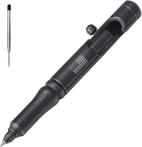 Vista 10 de Cool Hand Bolt Action lapicera táctica estilo cañón con clip y rompecristales, negro