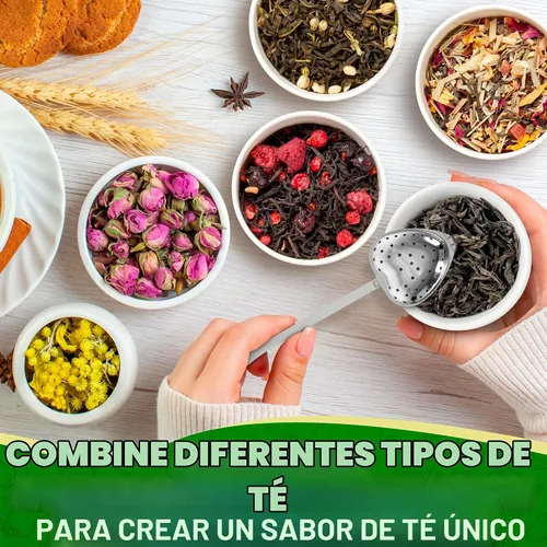 Vista 7 de Infusor de té de corazón, 10 unidades, 5.52 pulgadas, acero inoxidable más Juego de infusor de té de corazón plateado