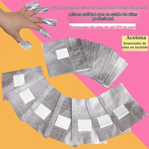 Vista 2 de MIILYE Envolturas de papel de aluminio para quitar esmalte de uñas para acrílico, polvo de inmersión, UV/gel, barniz de esmalte de remojo