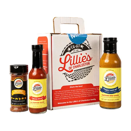 Vista 9 de Lillie's of Charleston Caja de regalo de variedad caliente de 3 unidades Salsa picante Loco Low Country, salsa barbacoa de mostaza Hab Mussy